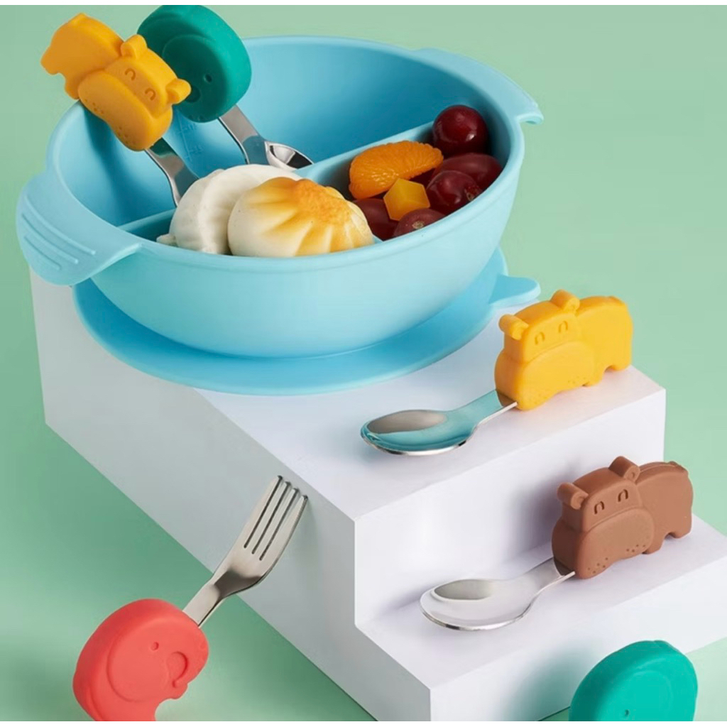 Set Sendok Makan Stainless Steel (Sendok & Garpu)  | Sendok Belajar Makan Anak