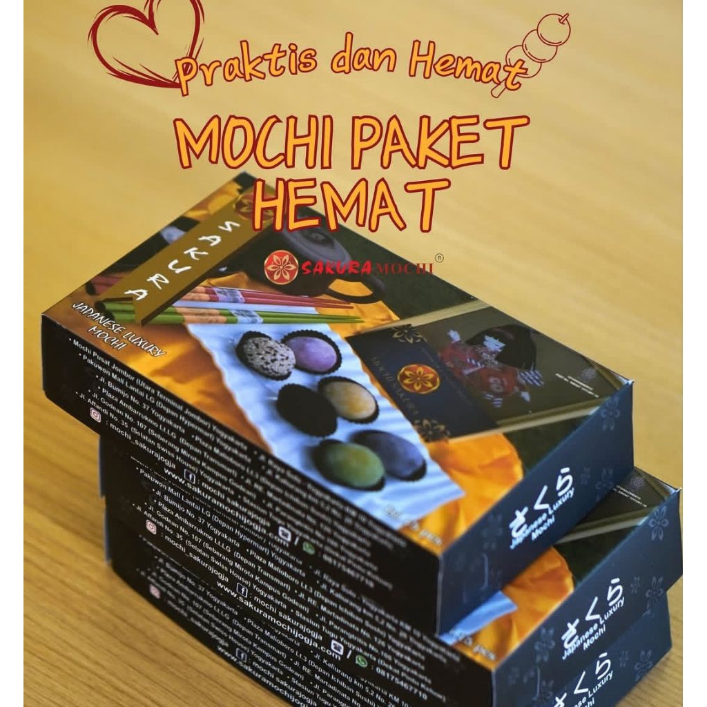 PAKET 2 BOX MOCI / MOACI/JAPANESE SAKURA MOCHI / MOCHI SAKURA / MOCHI MIX Oleh-oleh Jogja