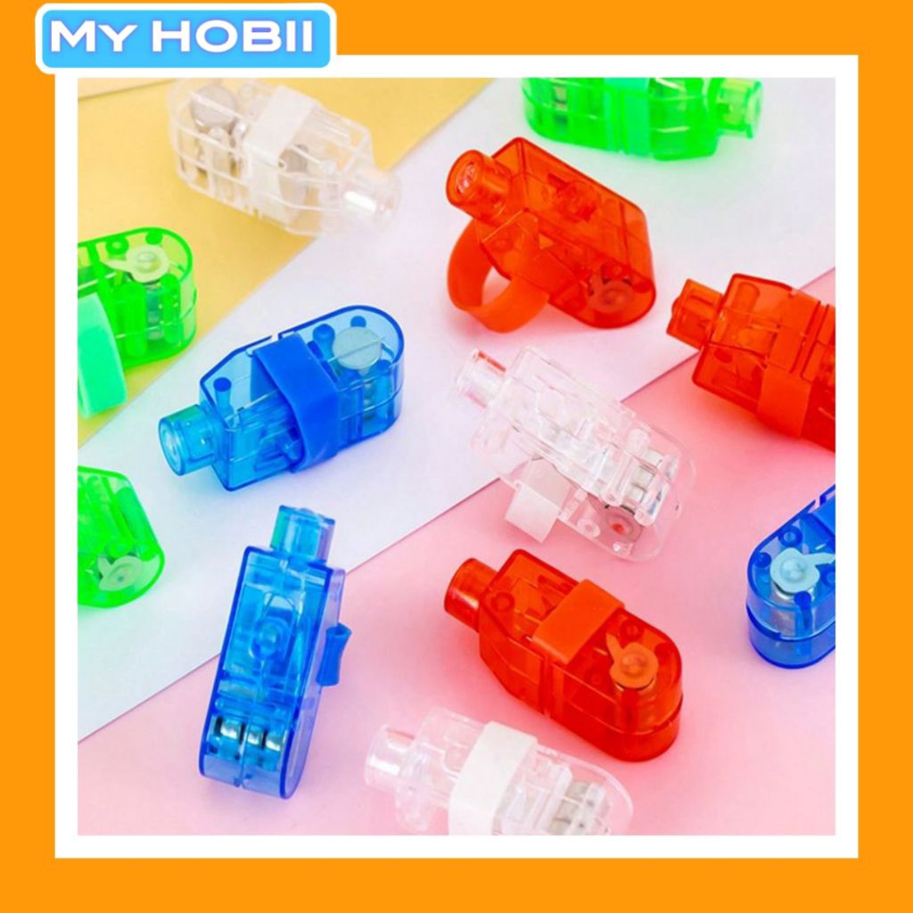 Mainan Lampu Senter Jari Mini Led Finger Cincin Lampu Warna Warni untuk Anak-anak dan Pesta