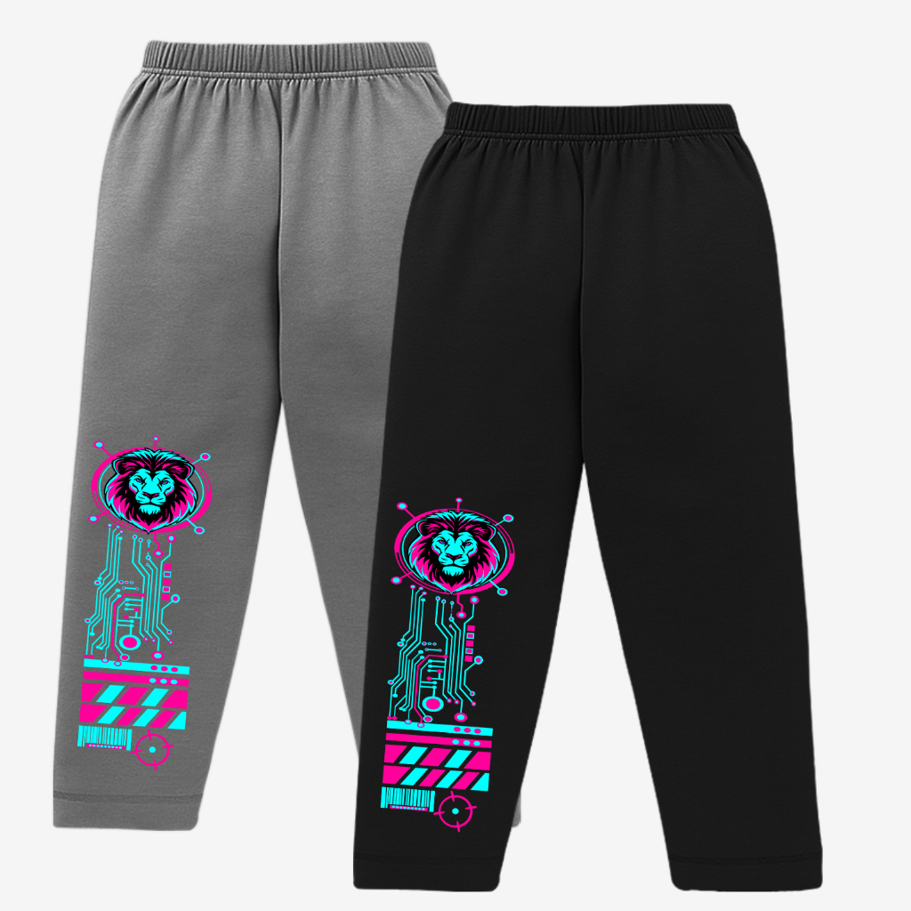 Celana anak Model panjang Karet los lurus Tidur usia 3 - 10 Tahun gambar Macan harimau digital