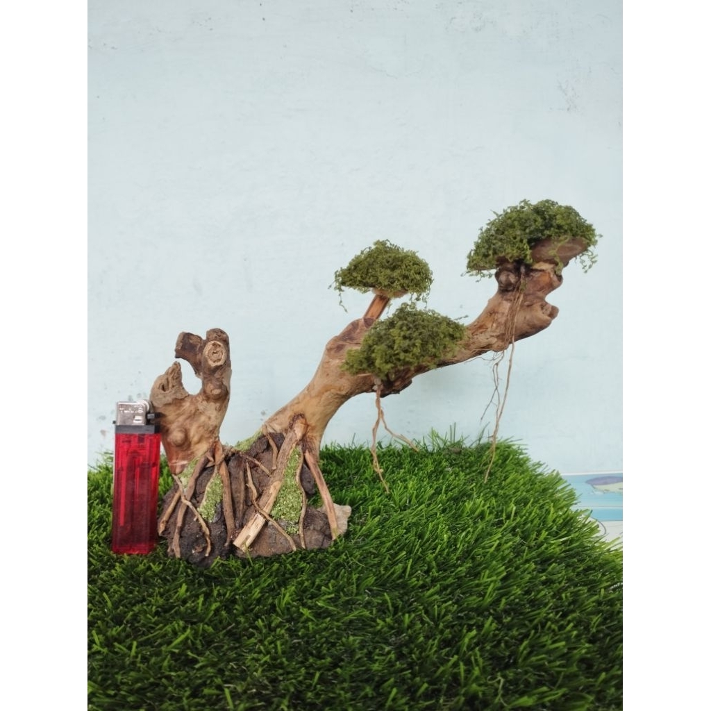 bonsai akuarium daun sintetis