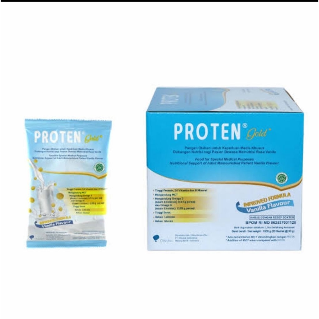 Proten Gold Vanilla 1 Box isi 20 Sachet