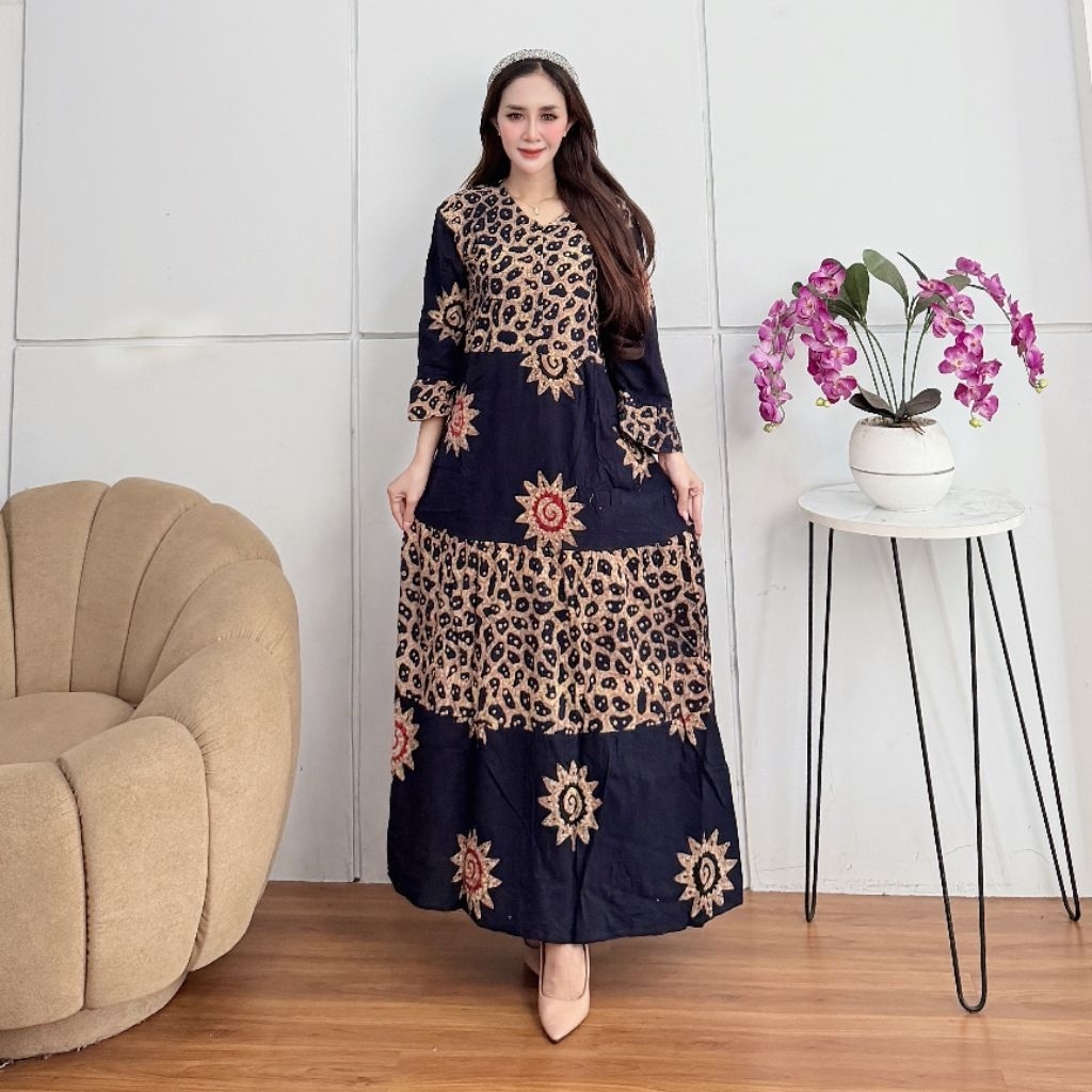 daster batik daster maura gamis batik daster lengan 3 4 daster batik pekalongan daster panjang semat