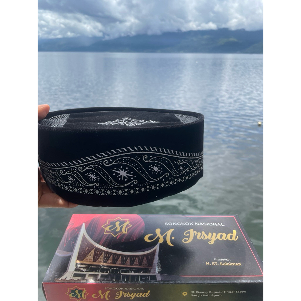 peci songkok minang M.IRSYAD Model batik silver Ac tinggi 9 bludru halus