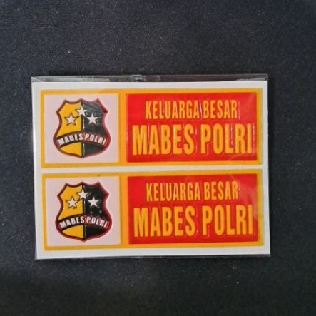 stiker emboss timbul nopol KELUARGA BESAR MABES POLRI 1 pasang