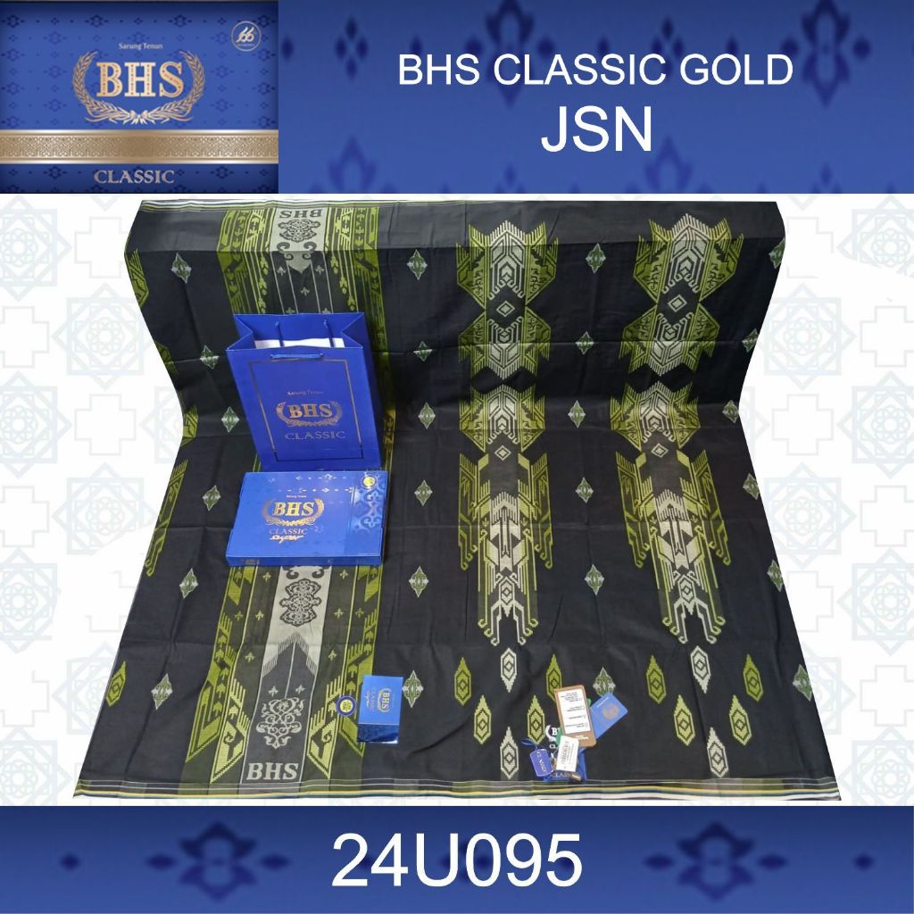 Sarung BHS Classic Songket Jaguard Gold JSN / Sarung BHS Classic Gold JSN / Sarung BHS Classic Motif