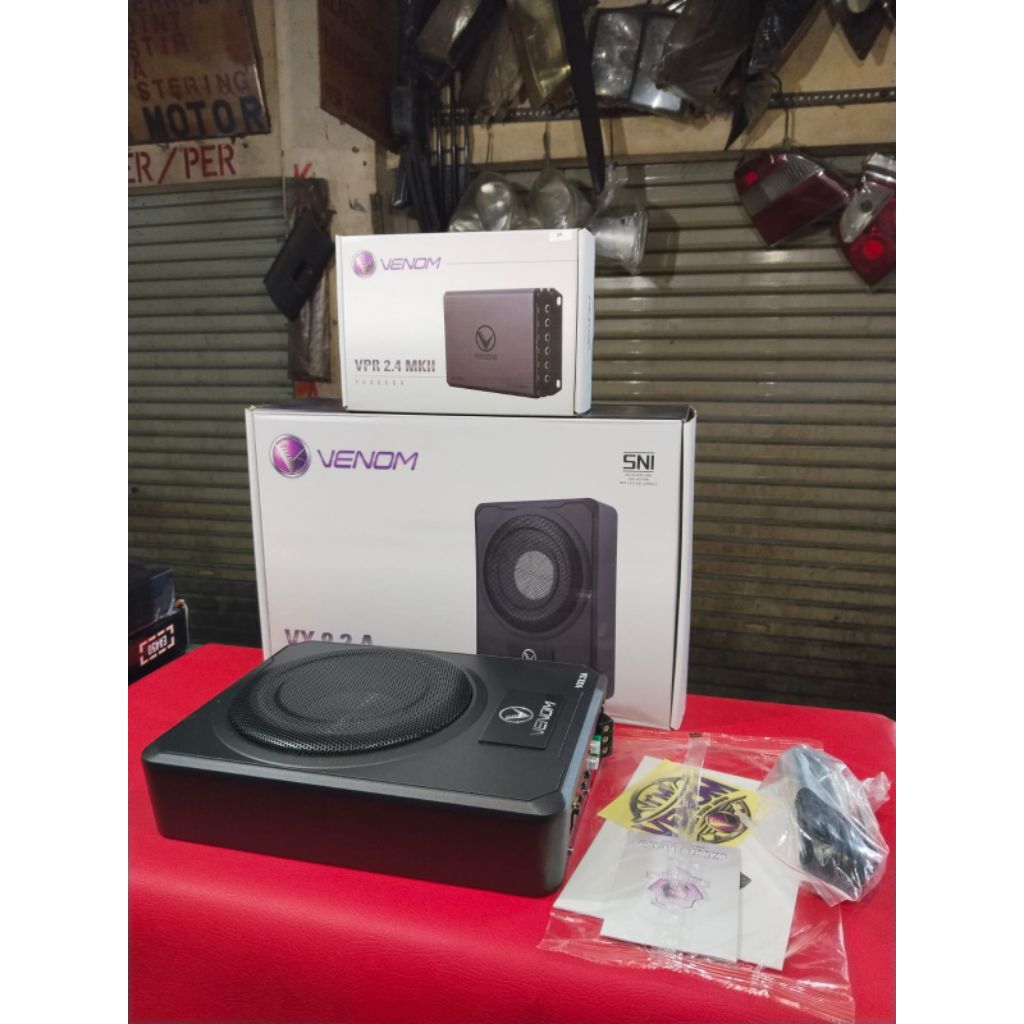 Subwoofer Kolong Aktip Bawah Jox VENOM seri VX-8.2A 8 inch / PROCESSOR VENOM VPR 2.4 MKII ORIGINAL