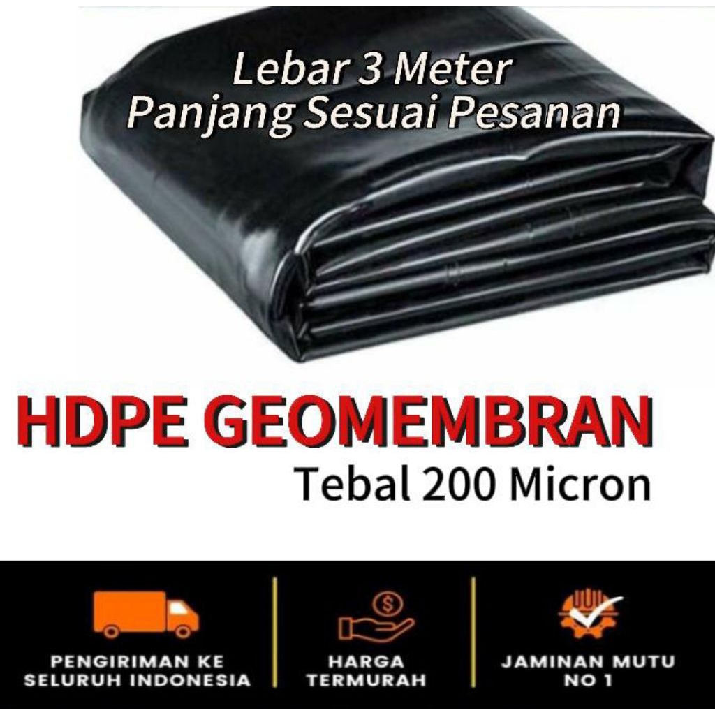Geomembran Hdpe Lebar 3 meter tebal 200 Micron