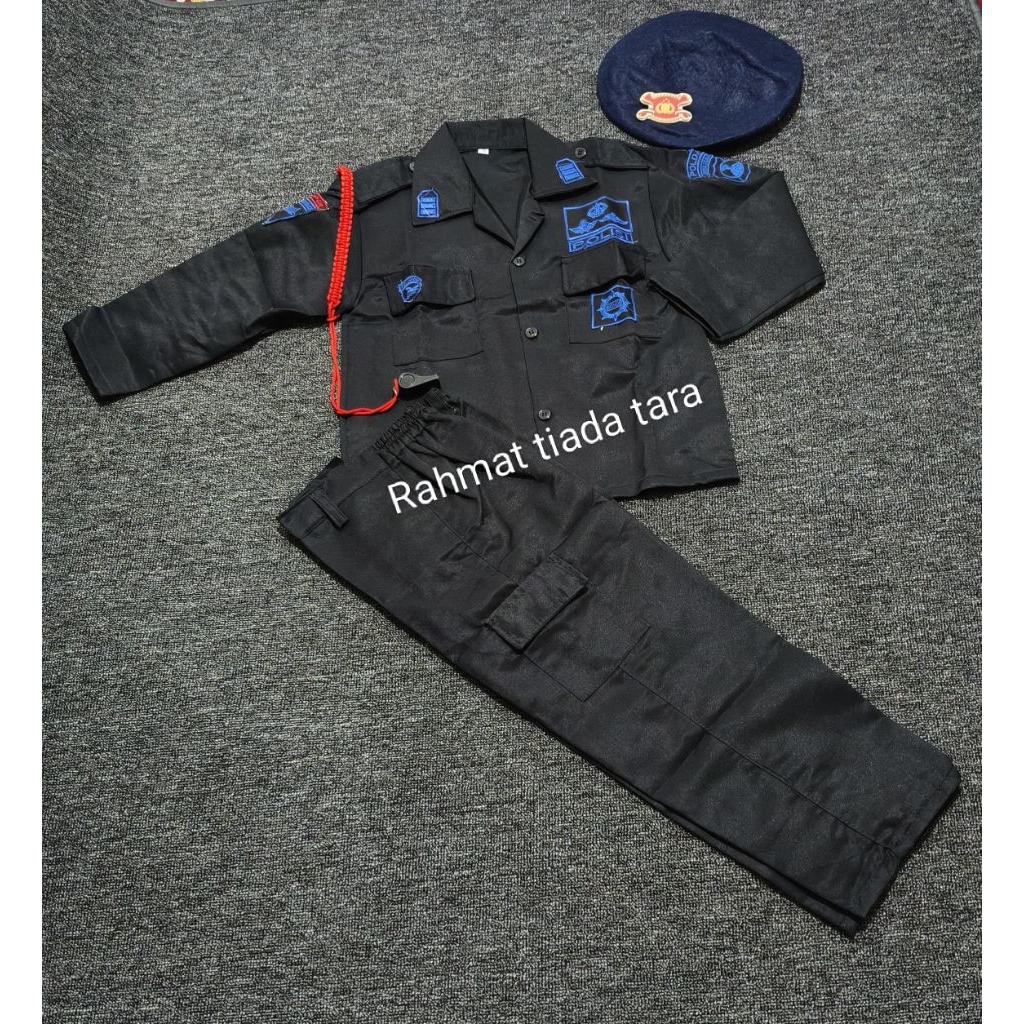 SERAGAM PDL HITAM BRIMOB ANAK/KOSTUM ANAK PROFESI BRIMOB/BAJU KARNAVAL BRIMOB