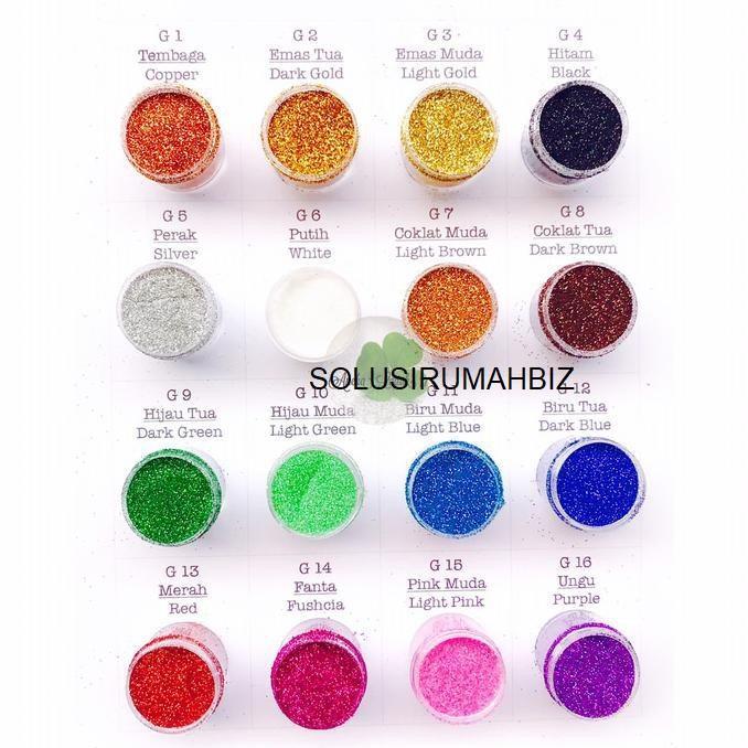 per 100g glitter Powder Bubuk Gliter Serbuk Asli 100gram Pilihan Warna Menarik untuk Nail Art Slime 