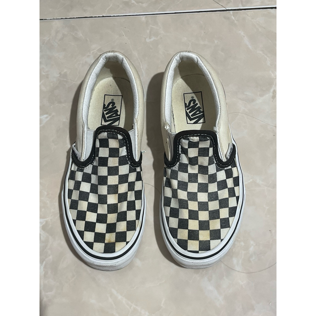 PL Sepatu VANS Kids Classic slip-on catur size 32,5 / Sepatu Vans anak ORIGINAL