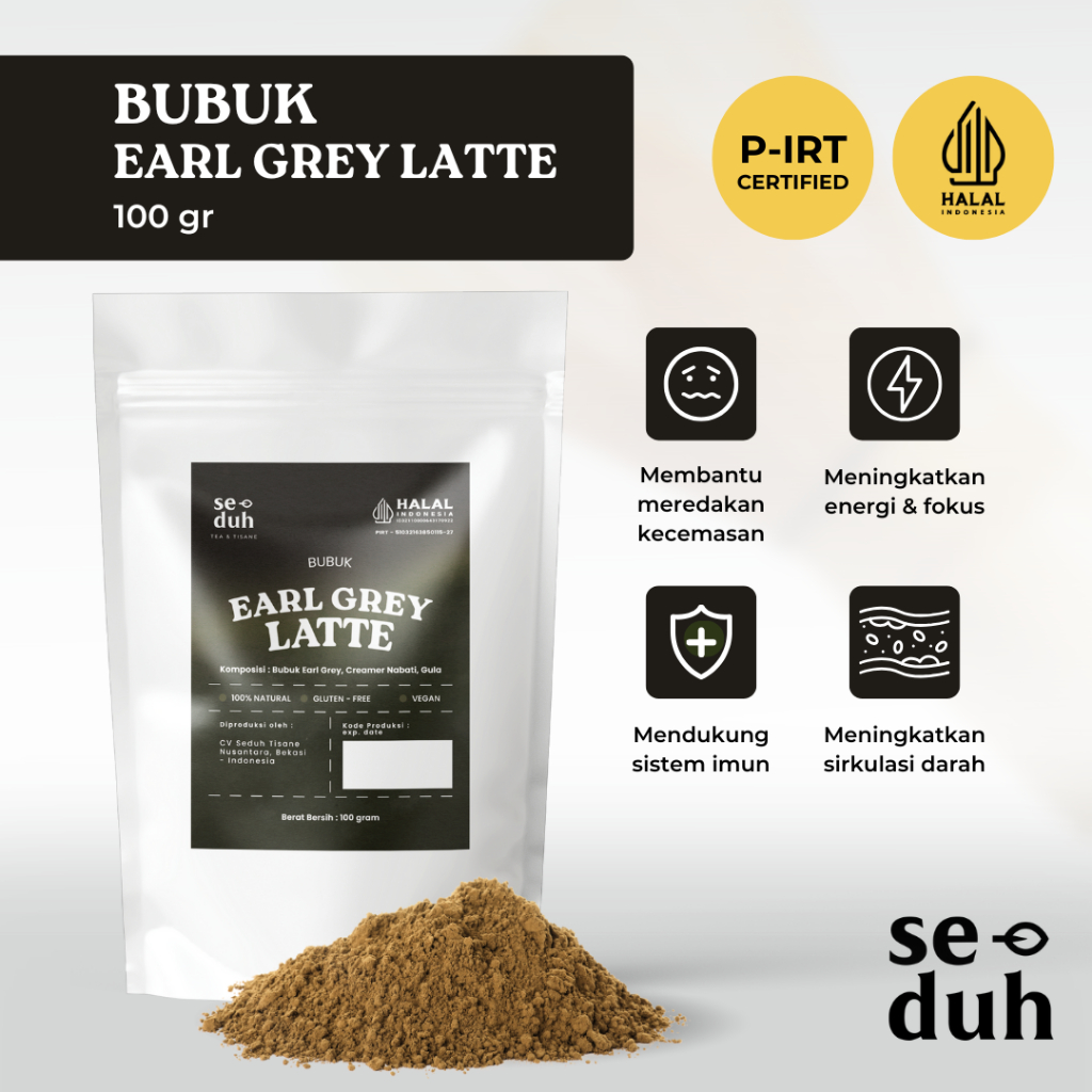 SEDUH TEA & TISANE | Bubuk Teh Earl Grey Latte / Earl Grey Latte Powder 100 gram