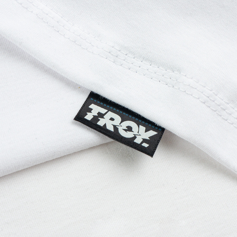 Troy Company Double Sleeve Longsleeve Tshirt White Maroon Rough - Kaos Putih Maroon Lengan Panjang DSD 3490