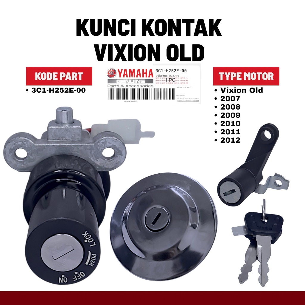 Kunci Kontak Set Vixion Old + Tutup Tanki Untuk Motor Vixion Lama ( 2007 - 2012 ) 3C1