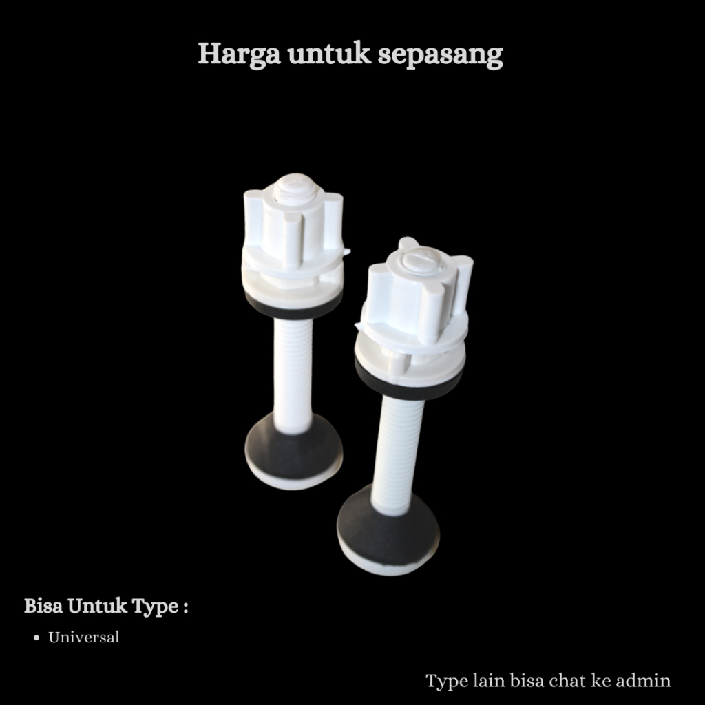 Baut Tangki Kloset Duduk Plastik tipe TA6101 8,5cm – Sekrup Pengikat Tangki Air Toilet // Tampungan 