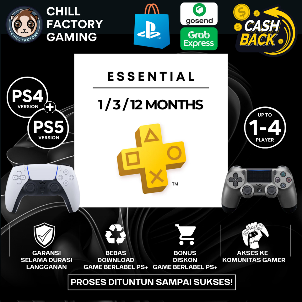 Play Station PS Plus + ESSENTIAL (1/3/12 Bulan) - INDONESIA X TURKEY