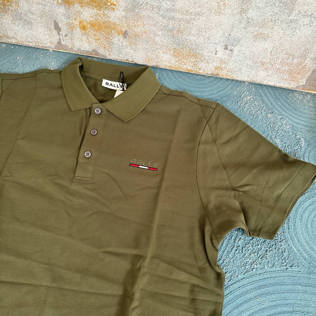 BALLY STRIPES POLO MILITARY