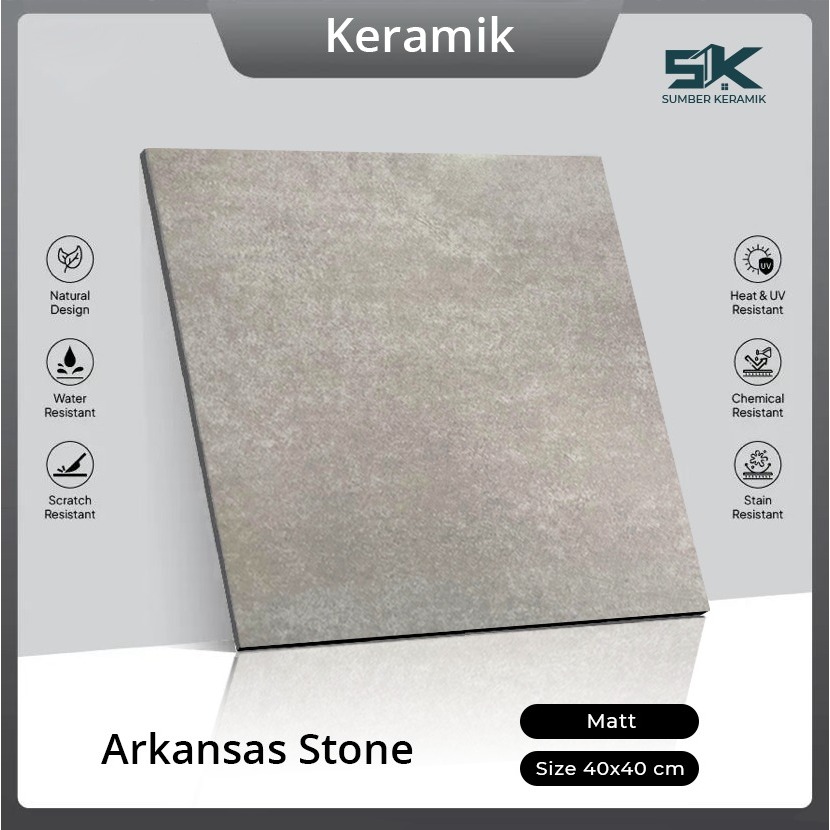KERAMIK LANTAI ARKANSAS STONE 40X40