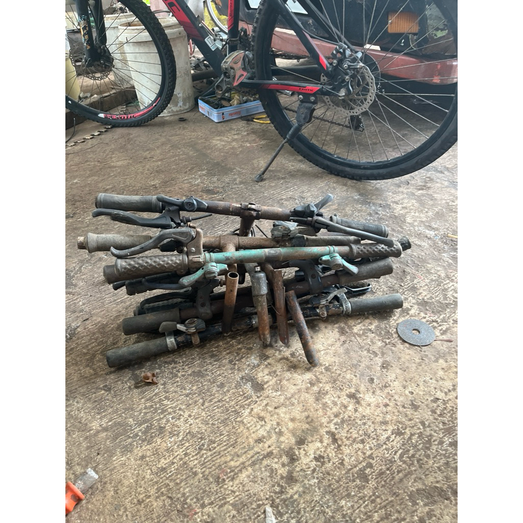 stang sepeda lurus bahan kalcer