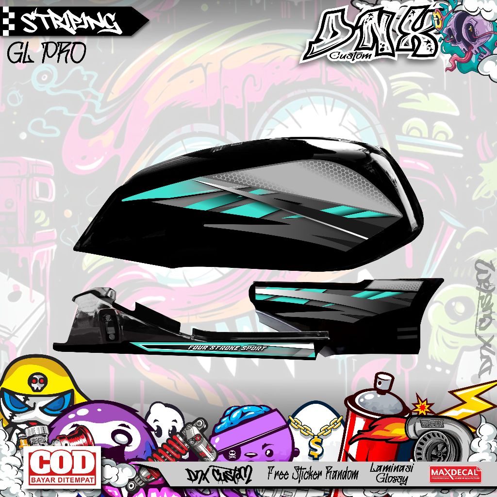 STRIPING STIKER LIS MOTOR HONDA GL MAX GL PRO NEO TECH KD26