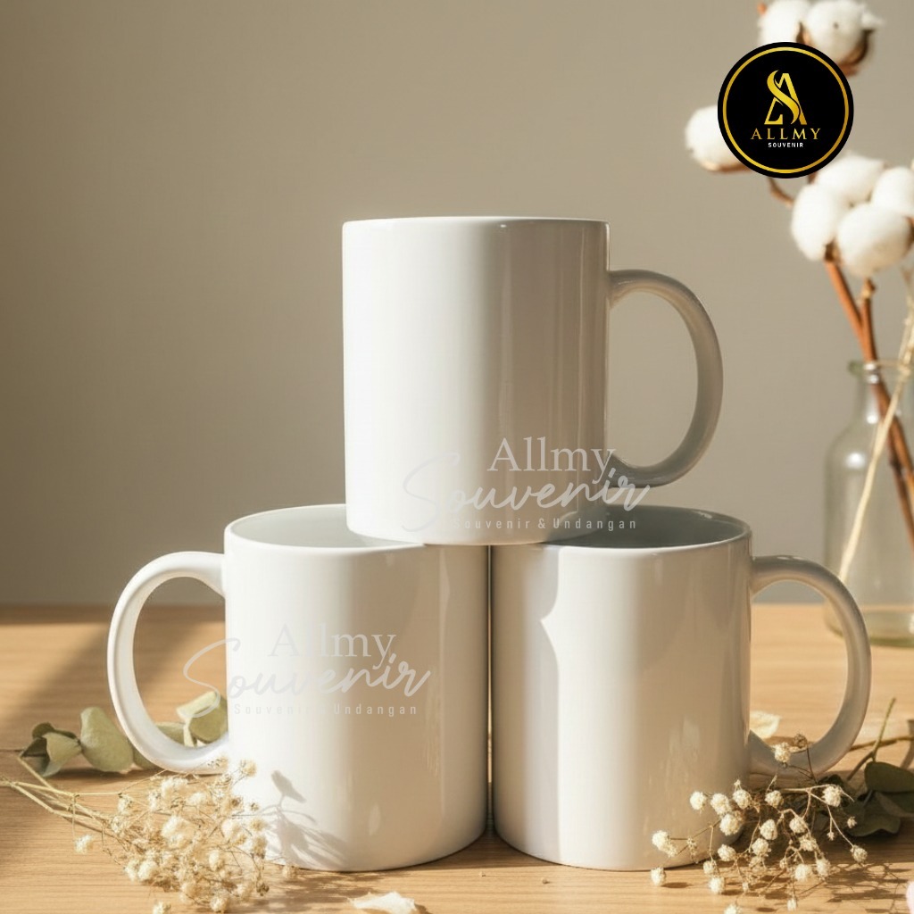 Mug Putih Polos Coating Import D-NAN SNI