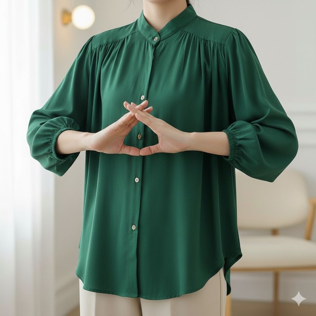 Blouse Kemeja Atasan Wanita Rayon Twill Premium Jatuh Adem