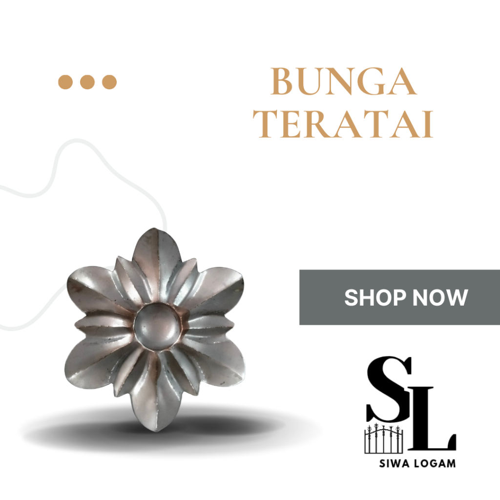 Ornamen pagar besi Bunga Teratai