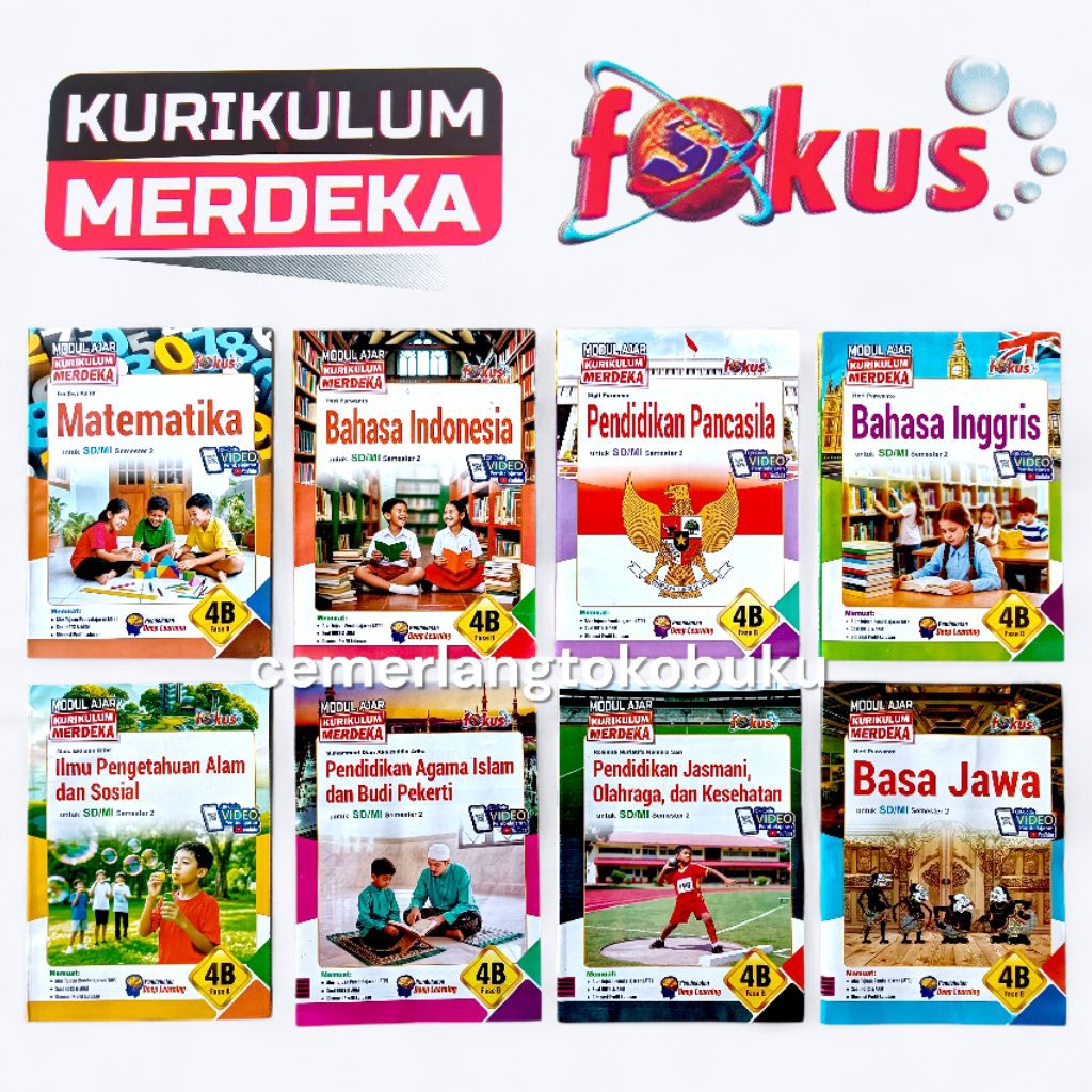LKS Fokus Kelas 4 SD Kurikulum Merdeka Semester 1 dan 2 Matematika IPAS Pancasila Bahasa Indonesia I