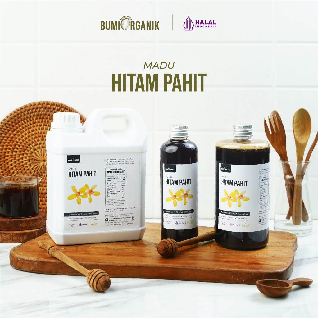 MADU HITAM PAHIT ORIGINAL BUMI ORGANIK - BLACK HONEY - MADU HITAM MURNI - MADU HERBAL - MADU HITAM -