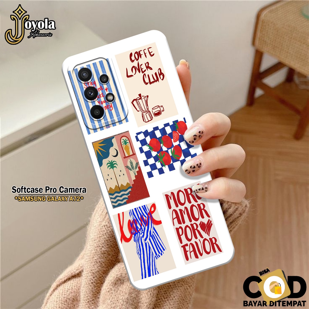 JOYOLA Case Samsung Galaxy A72 - Fashion Case Aesthetic - Softcase Samsung Galaxy A72 - Pro Camera -