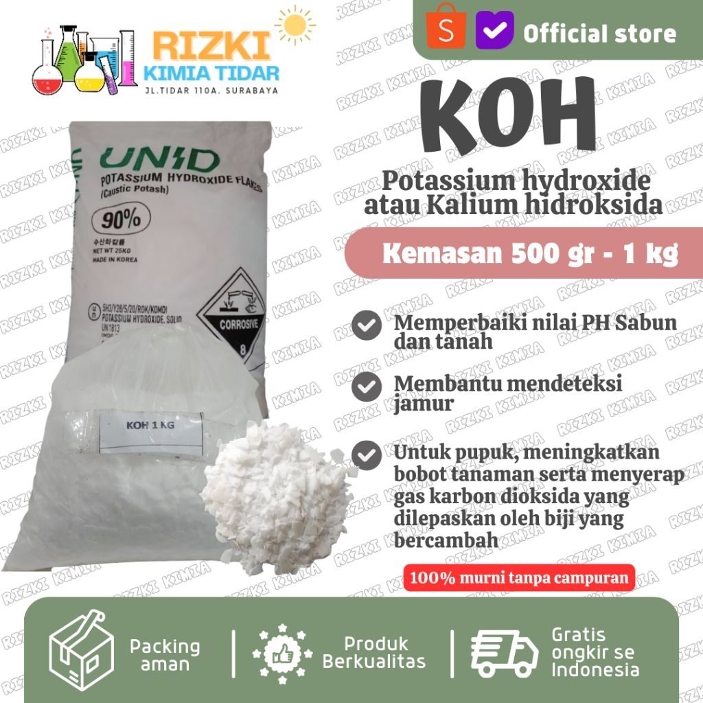 KOH Flakes Kalium Hydroxide Potasium Hidroksida