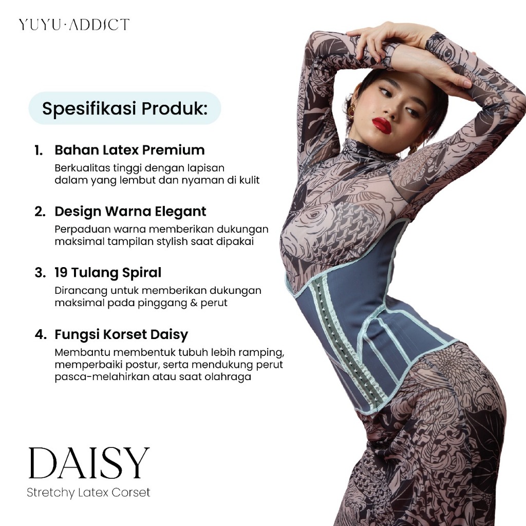 YUYUADDICT DAISY Latex Korset Stretchy LatexCorset