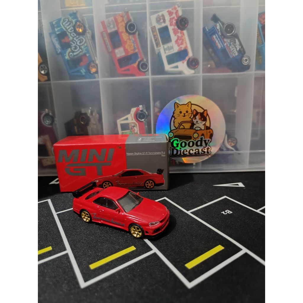 mini gt nissan skyline r34 tommykaira merah