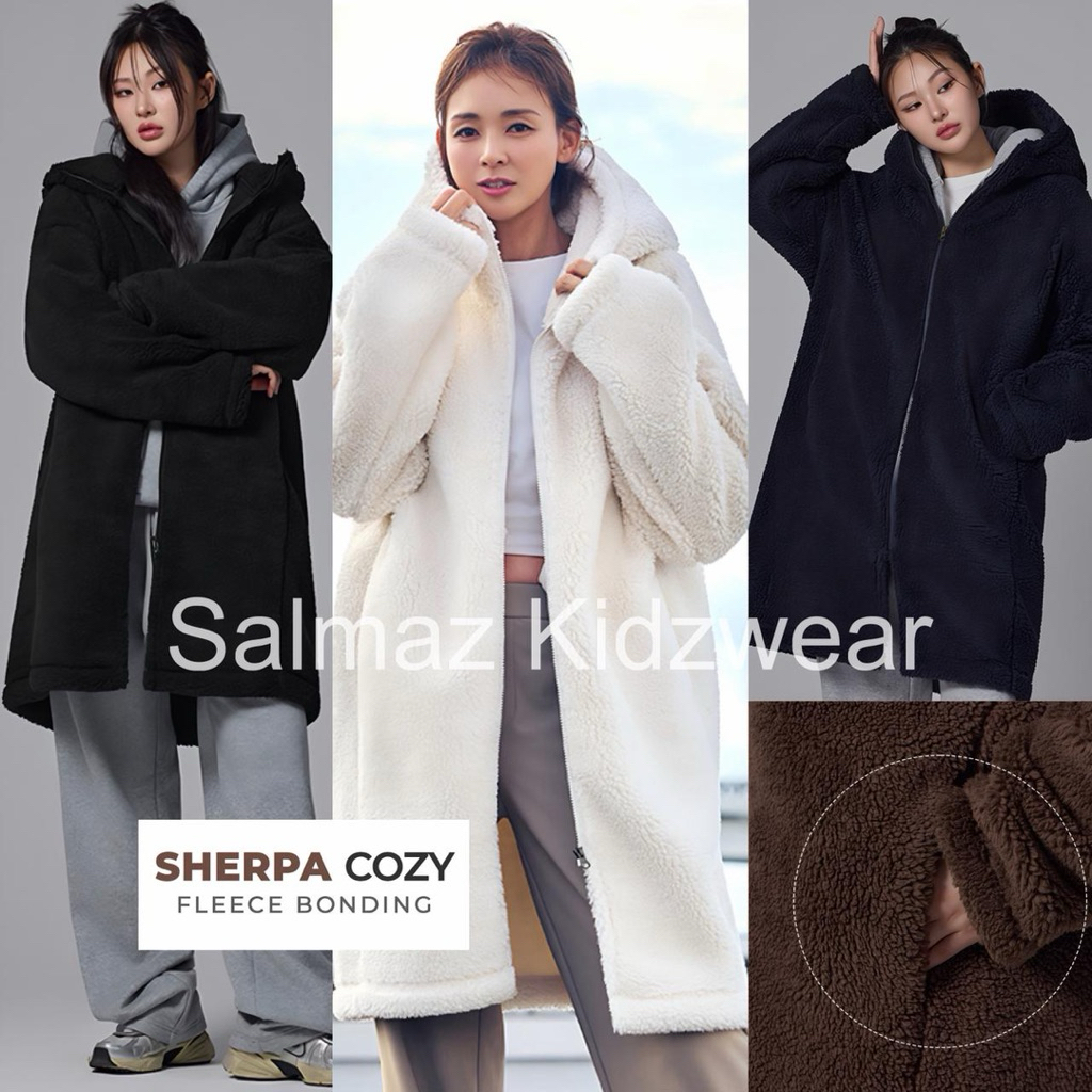 Jacket Musim Dingin Winter Sherpa Panjang Wanita Dewasa STL