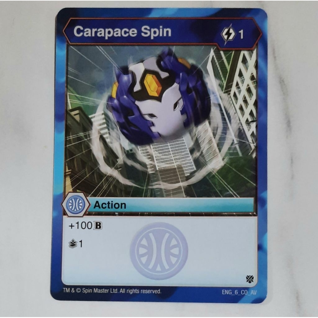 Kartu Bakugan Carapace Spin aquos action card tcg spin master