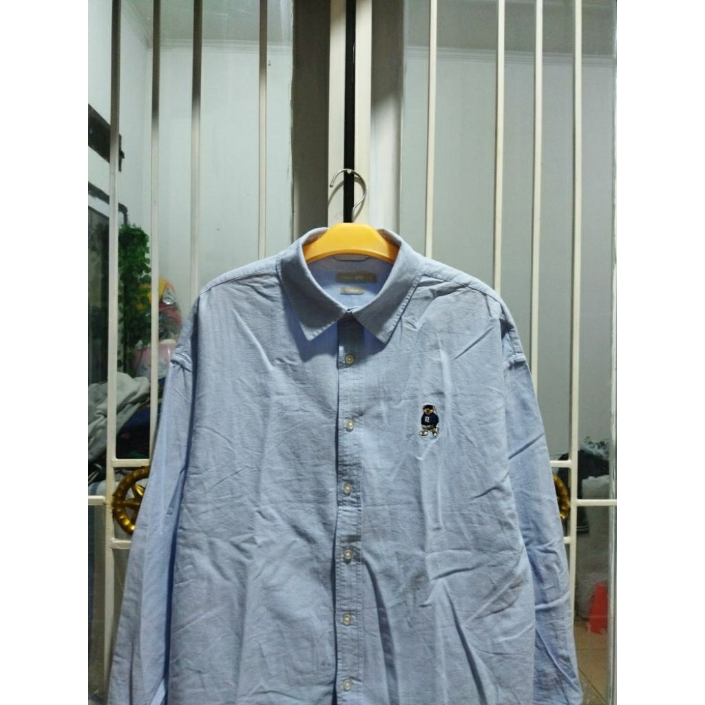 kemeja oxford polham oversize XL lengan panjang pria