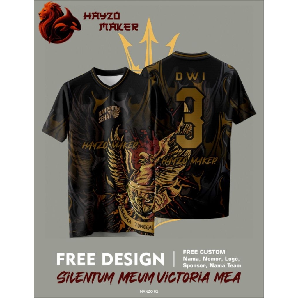 Jersey Futsal Jersey Sepak Bola Sablon Full Print Printing Jersey Jersey Custom