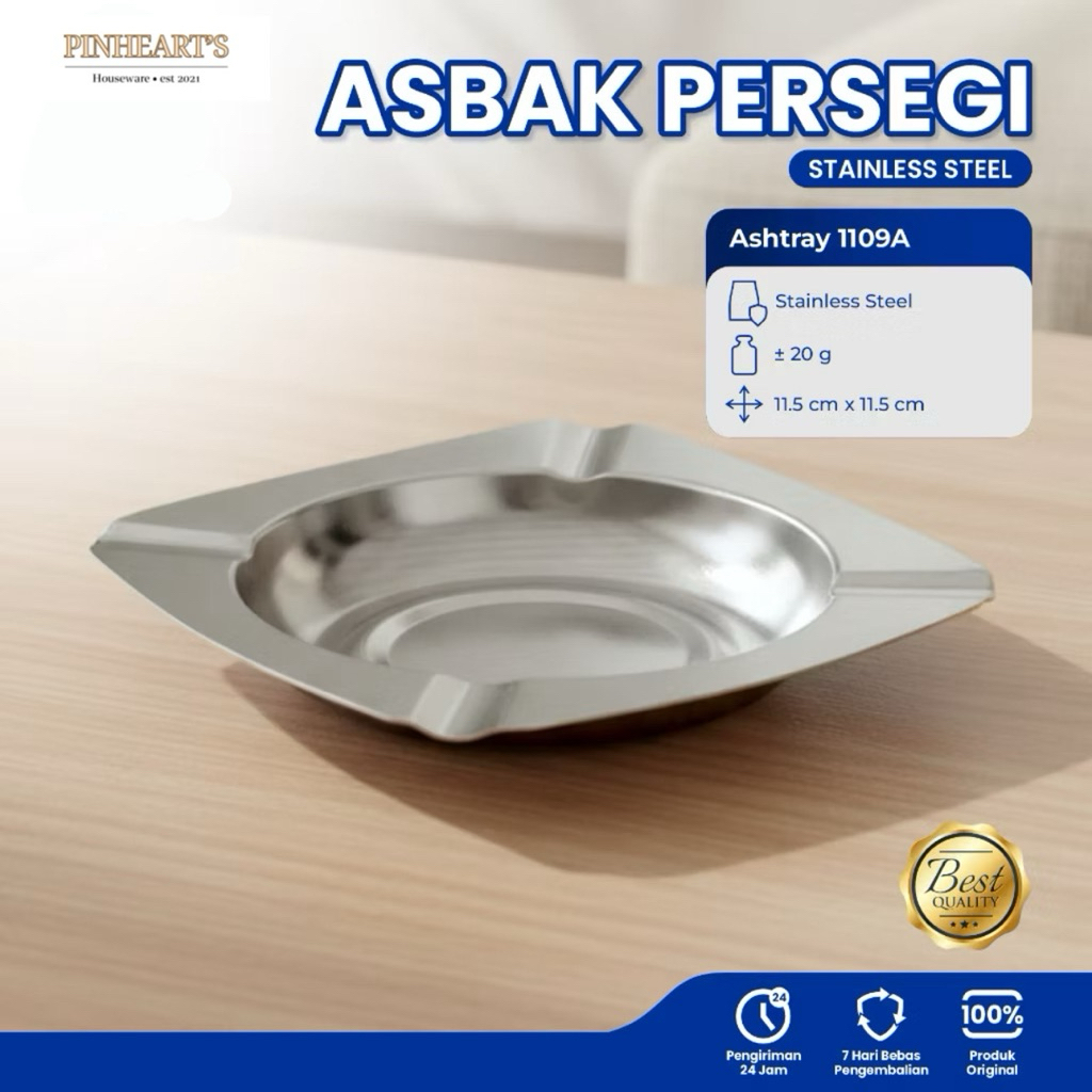 ASBAK STAINLESS STEEL / ASBAK CAFE STAINLESS STEEL MODEL BULAT DAN SEGI | ASBAK STAINLESS STEEL