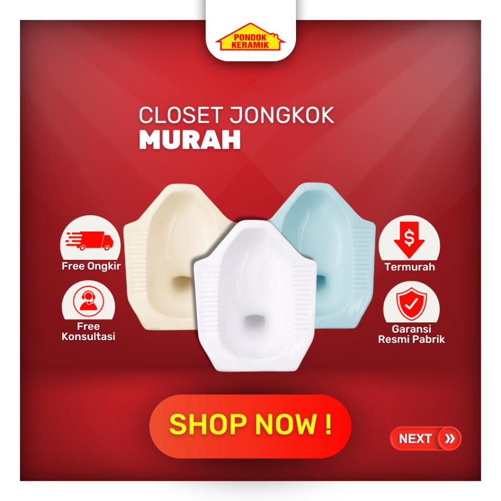 Closet Jongkok Murah Series Berbagai Warna Glossy Kilap / Closet Jongkok Kamar Mandi