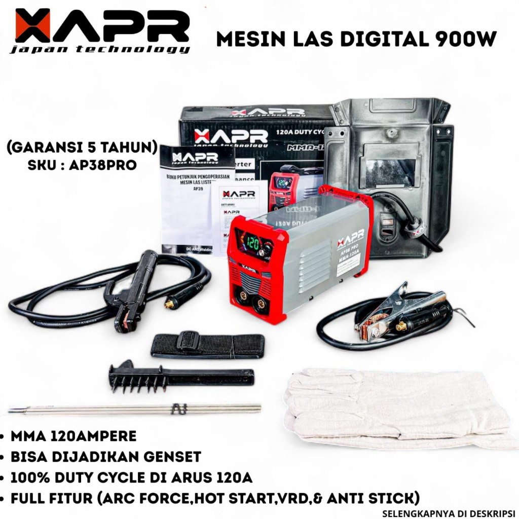 APR JAPAN AP38PRO BIG SALE MESIN LAS 120A 900W BISA UNTUK GENSET INVERTER WELDING TRAVO LAS