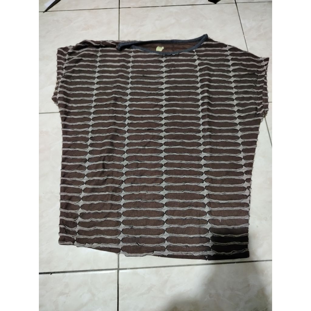 Kaos Wanita Pendek Vest Coklat