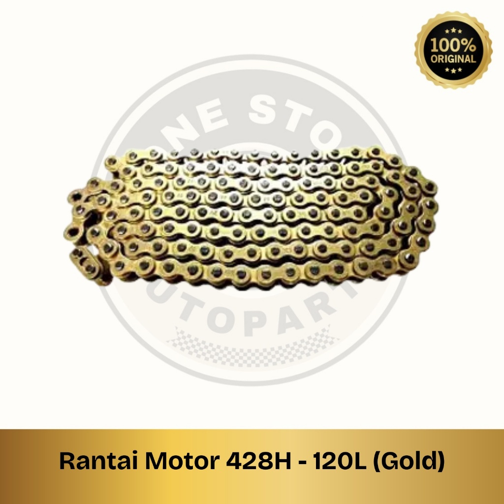 Rantai Motor 428H - 120L (Gold)