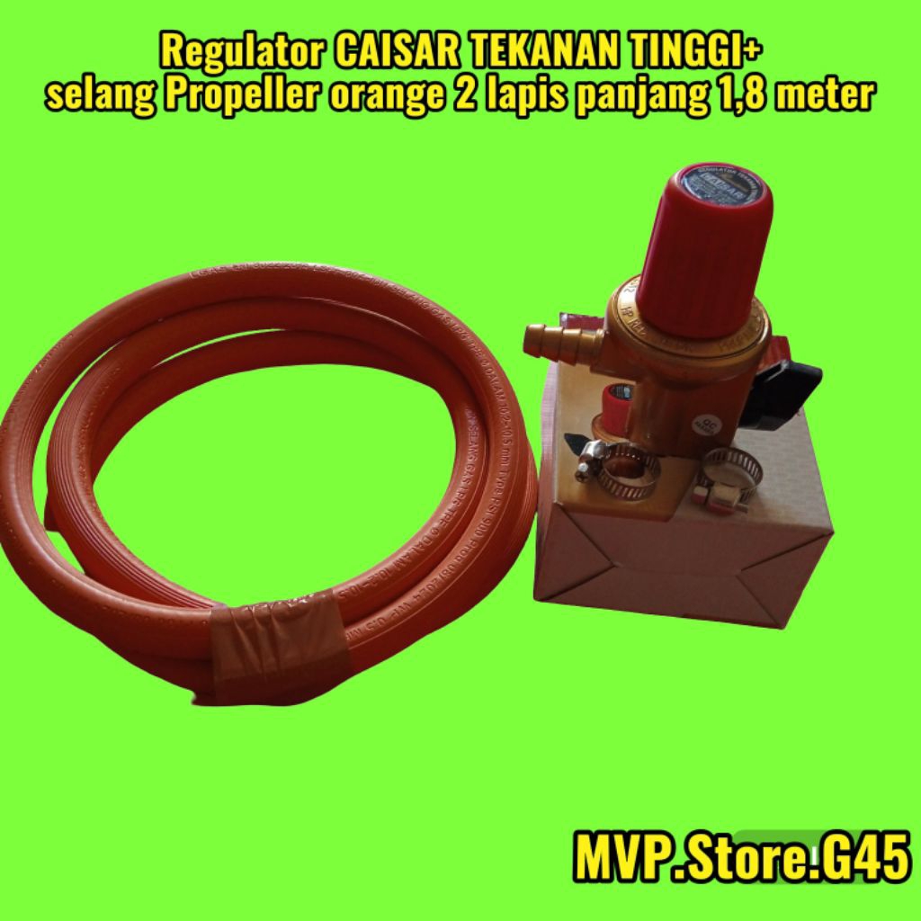 Regulator Caisar Tekanan Tinggi+Selang Propeller Orane 2 Lapis