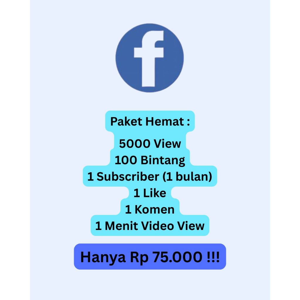 Jasa 1 menit video view 5000 view 100 bintang 1 subscribe facebook pro