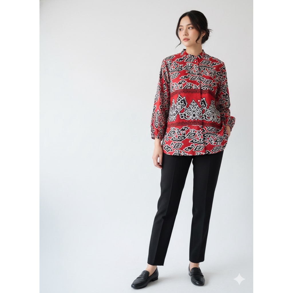 Masayu Batik - Blouse Batik Wanita Atasan Mega Mendung Series