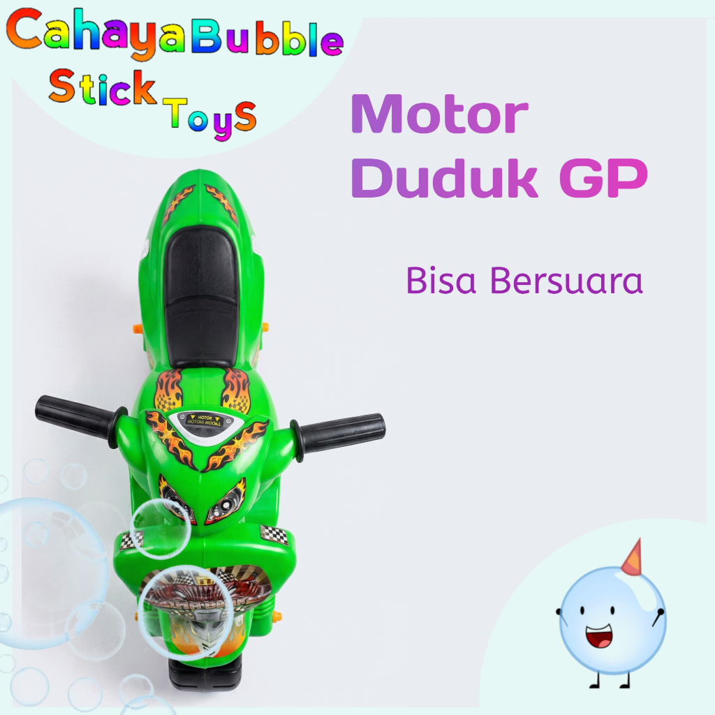 Motor Ride On Anak Moto GP Hijau | Motor Mainan Anak Bisa Dinaiki | Motor Dorong Kaki Anak
