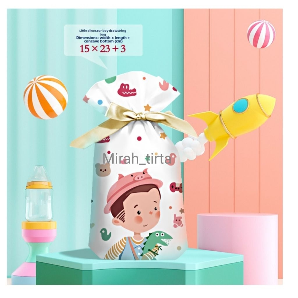 Younger_Shop 10 Lembar Plastik Goodie Bag .Plastik Permen Serut. Kantong Permen Serut. Plastik