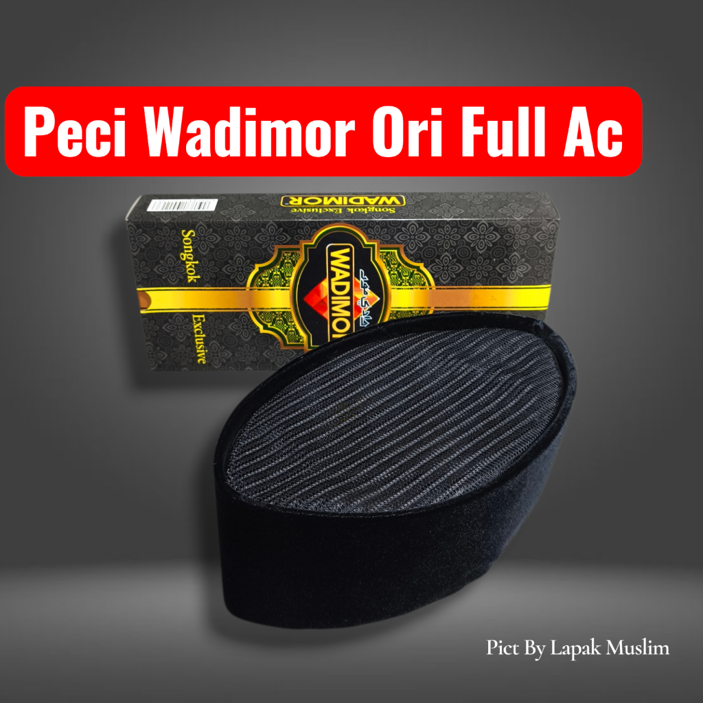 WADIMOR Peci Hitam Full Ac Songkok Kopiah Istimewa