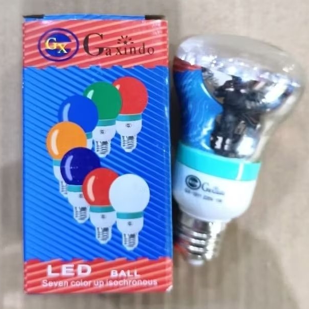 LED lampu  Gaxindo warna warni E27 putih bening