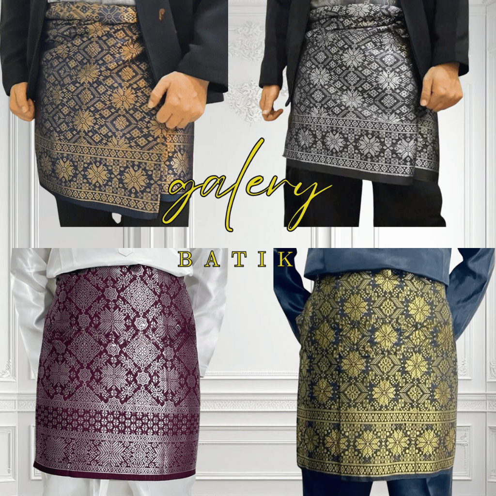 Songket samping melayu pria / rumpak melayu / kain songket samping melayu / songket pria modern